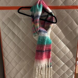 Colorful Striped Scarf with Fringe